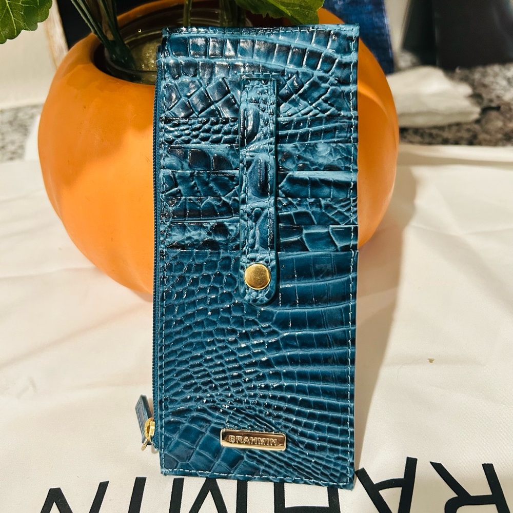 Brahmin Bottle Blue Credit Card Wallet